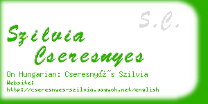 szilvia cseresnyes business card